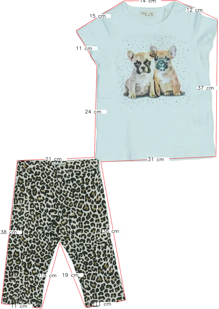 White OVS 2-piece set - Top &amp; Bottom EU 104 / UK 4 years / US 4T/XS