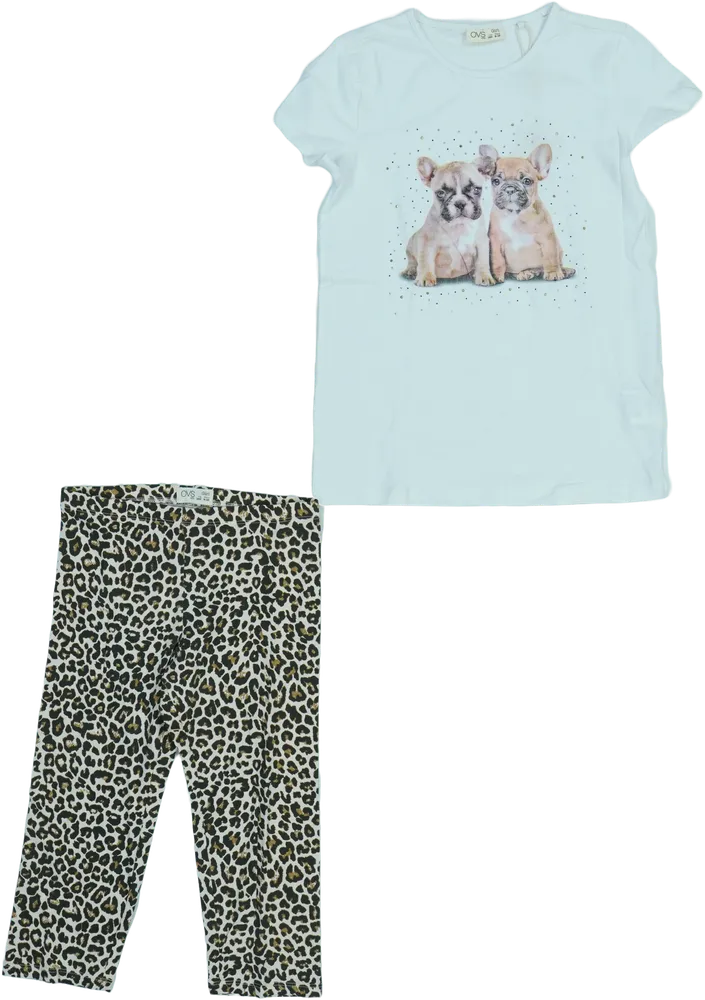 Fehér OVS 2 részes szett - Felsőruházat és nadrág EU 140 / UK 10 év / US 10 év/L