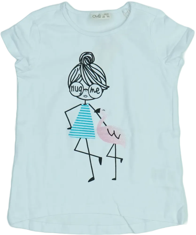 Fehér OVS Póló EU 104 / UK 4 év / US 4T/XS