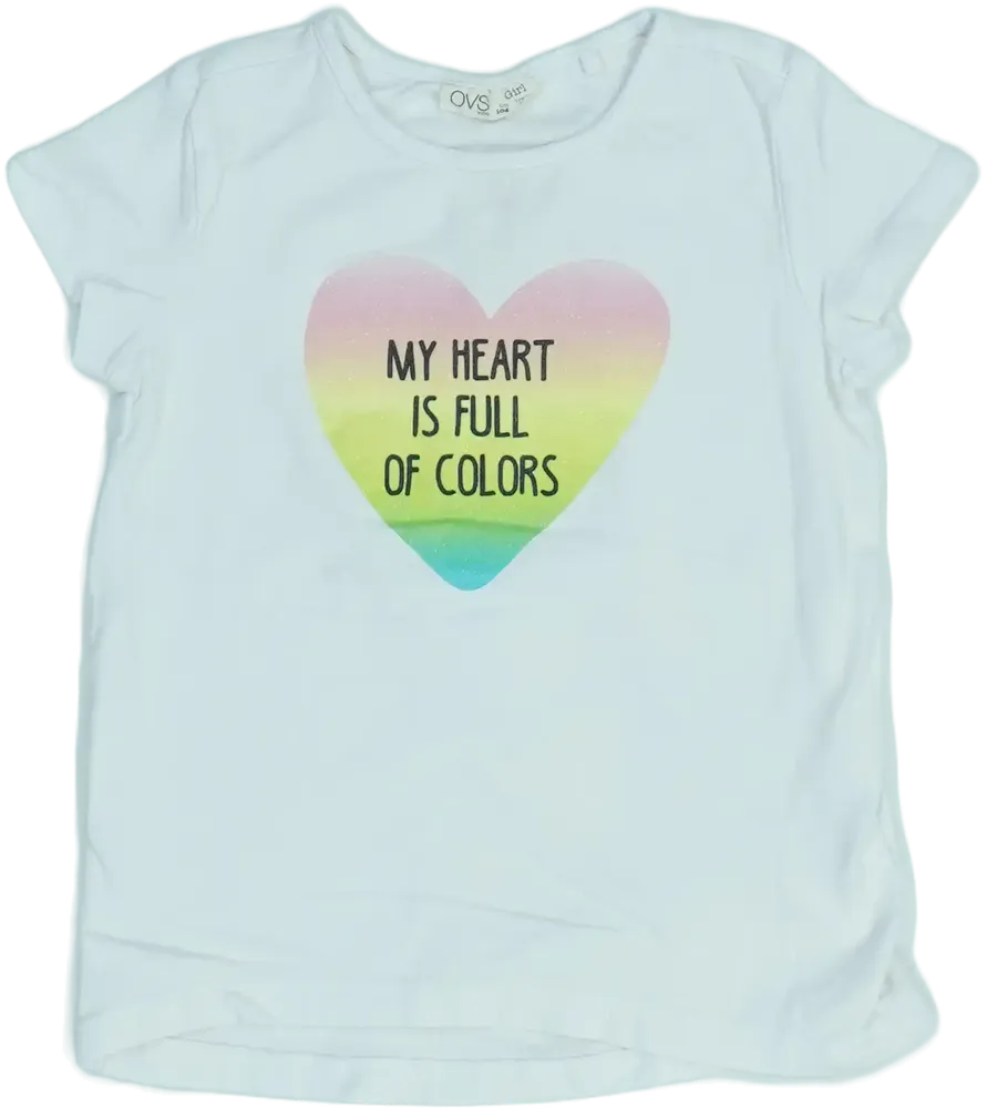 Fehér OVS Póló EU 104 / UK 4 év / US 4T/XS