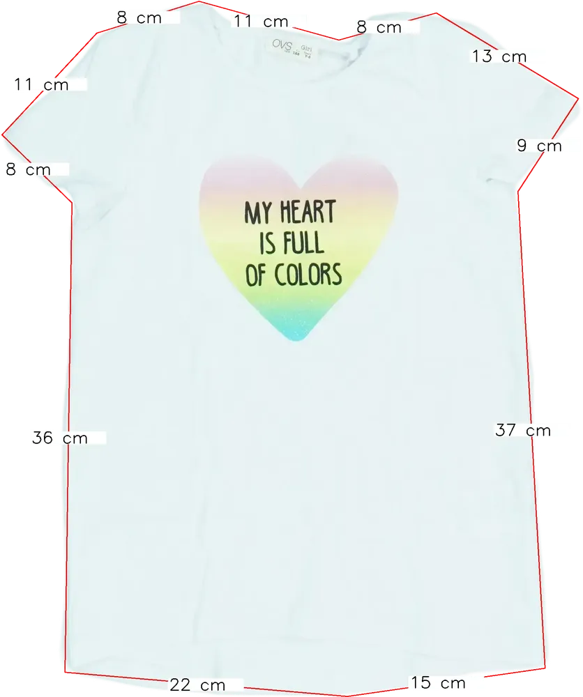 Fehér OVS Póló EU 128 / UK 8 év / US 8 év/M