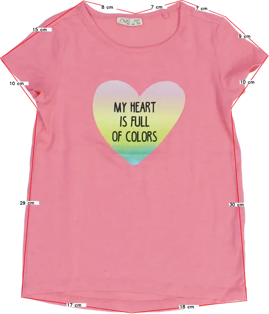 Rózsaszín OVS Póló EU 110 / UK 5 év / US 5 év/XS