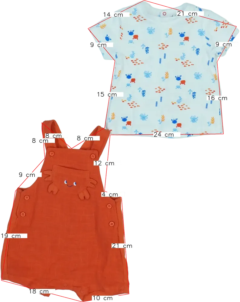 Multicoloured OVS - Fagottino 2-piece set - Top &amp; Bottom EU 68 / UK 3-6 months / US 3-6 months
