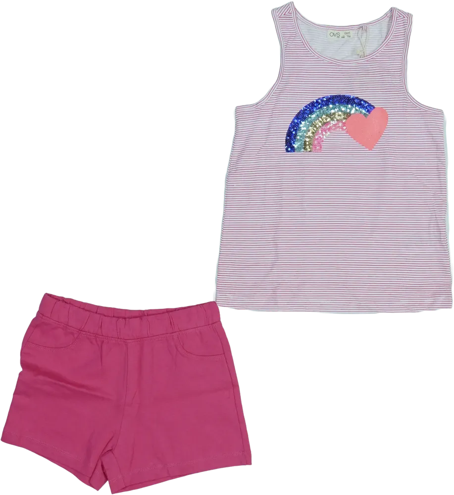 Fehér OVS 2 részes szett - Felsőruházat és nadrág EU 128 / UK 8 év / US 8 év/M