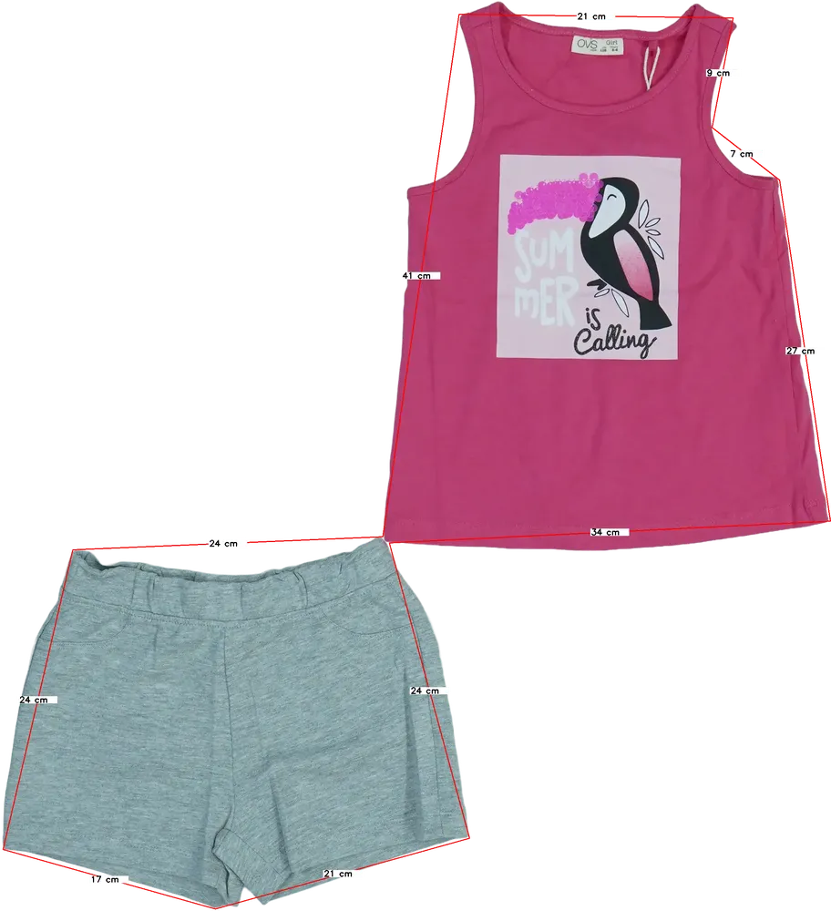 Pink OVS 2-piece set - Top &amp; Bottom EU 116 / UK 6 years / US 6 years/S
