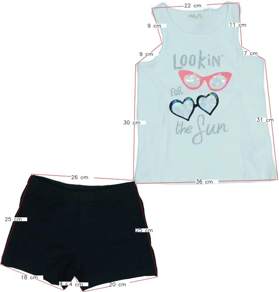 White OVS 2-piece set - Top &amp; Bottom EU 128 / UK 8 years / US 8 years/M