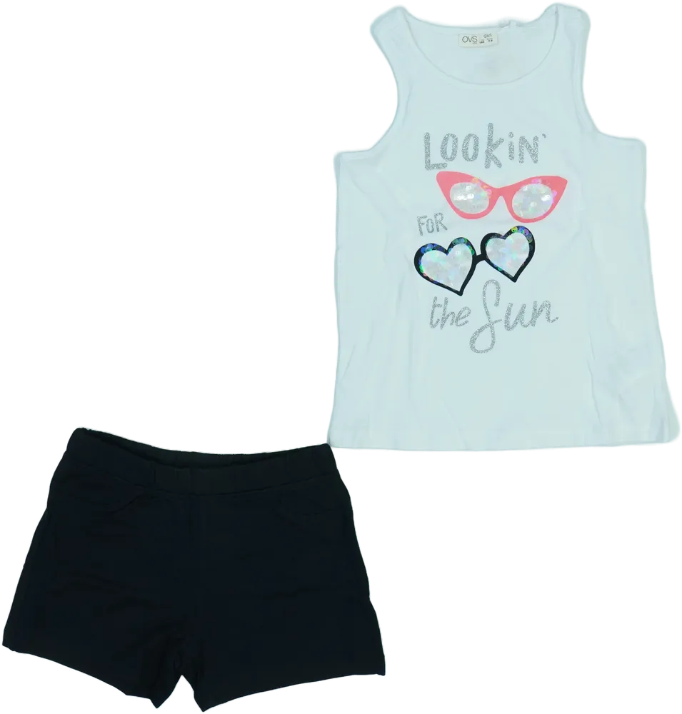 White OVS 2-piece set - Top &amp; Bottom EU 128 / UK 8 years / US 8 years/M