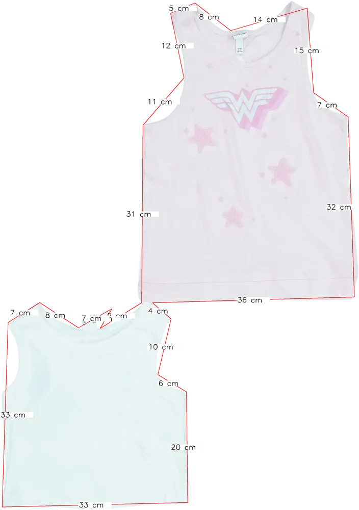 Rózsaszín Wonder Woman Lányka / Női ujjatlan póló / top EU 140 / UK 10 év / US 10 év/L