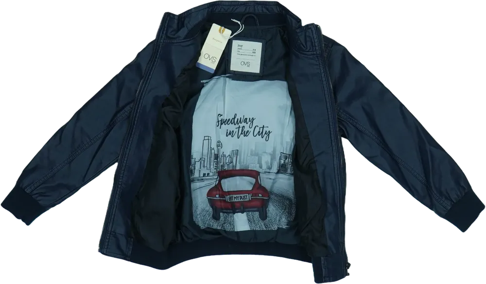 Kék OVS Bőrkabát EU 122 / UK 7 év / US 7 év/M