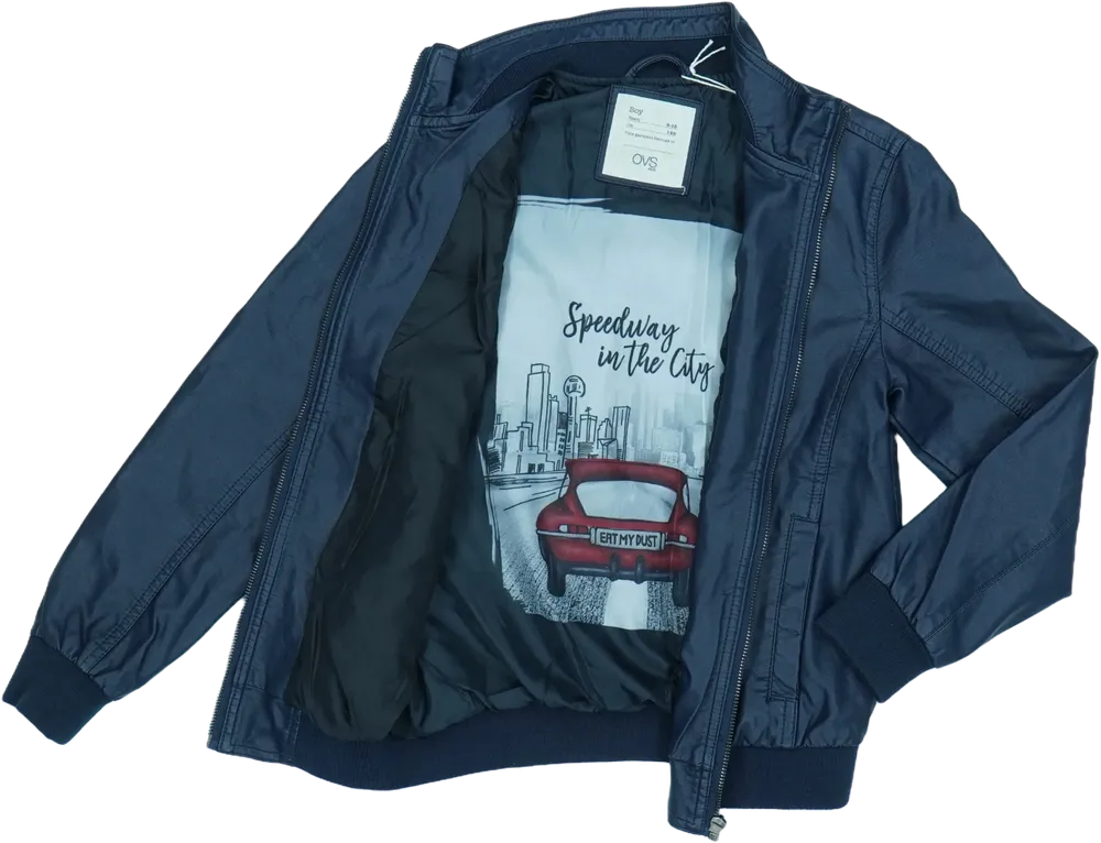 Kék OVS Bőrkabát EU 140 / UK 10 év / US 10 év/L