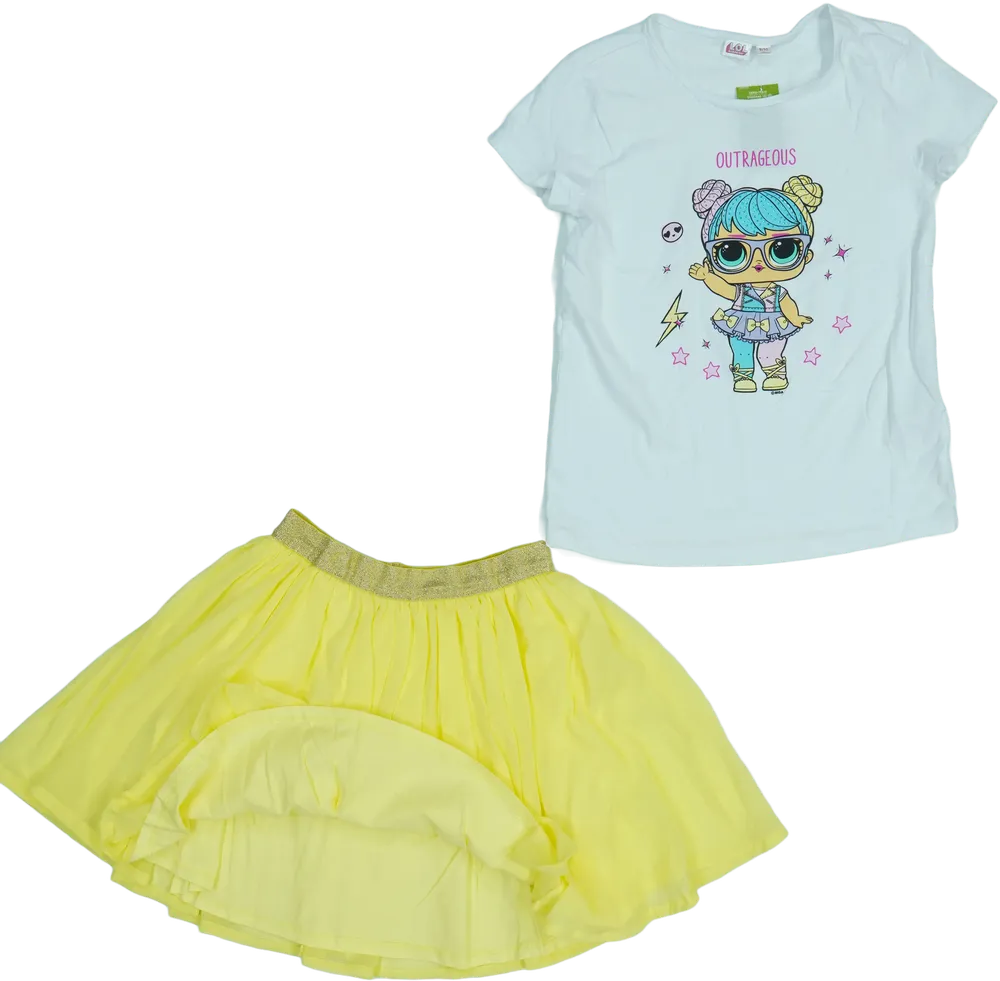 Multicoloured LOL 2-piece set - Top EU 140 / UK 10 years / US 10 years/L
