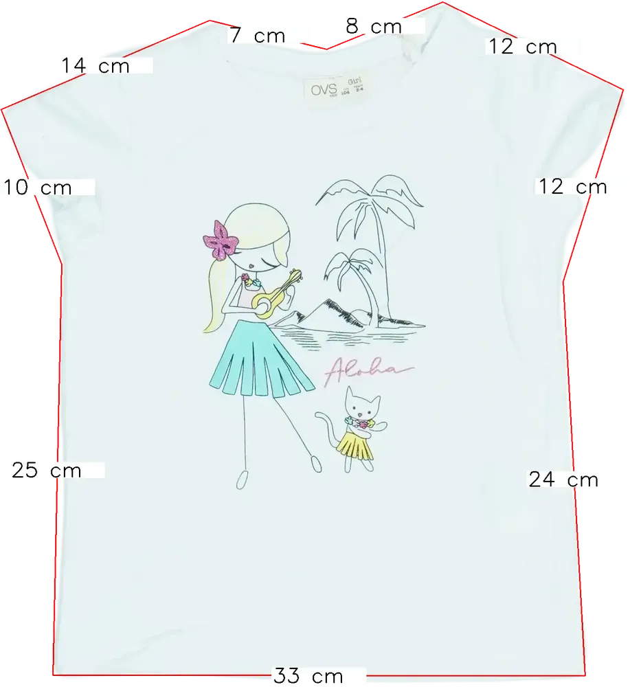 Fehér OVS Póló EU 104 / UK 4 év / US 4T/XS