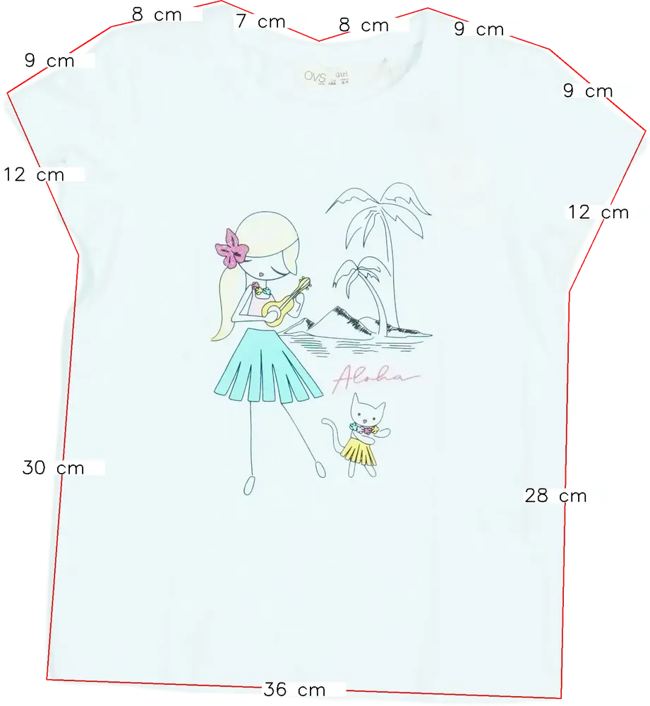 Fehér OVS Póló EU 122 / UK 7 év / US 7 év/M