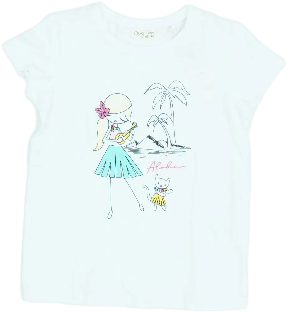 Fehér OVS Póló EU 122 / UK 7 év / US 7 év/M