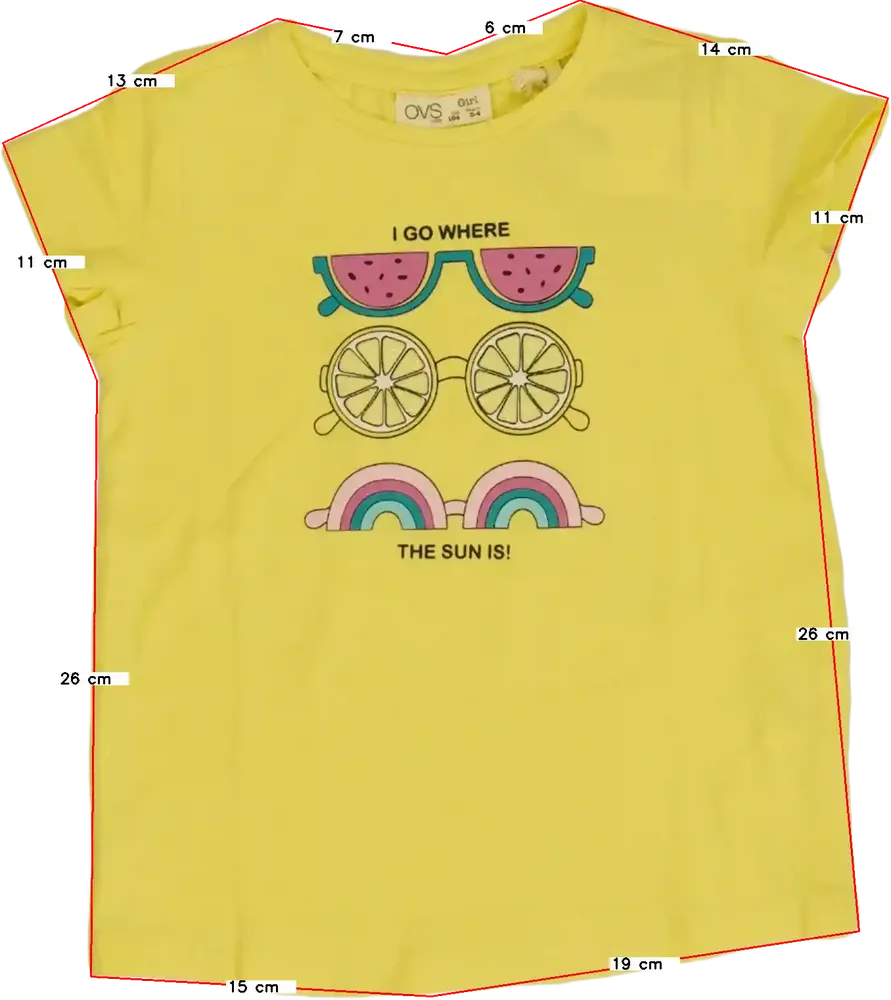 Sárga OVS Póló EU 104 / UK 4 év / US 4T/XS