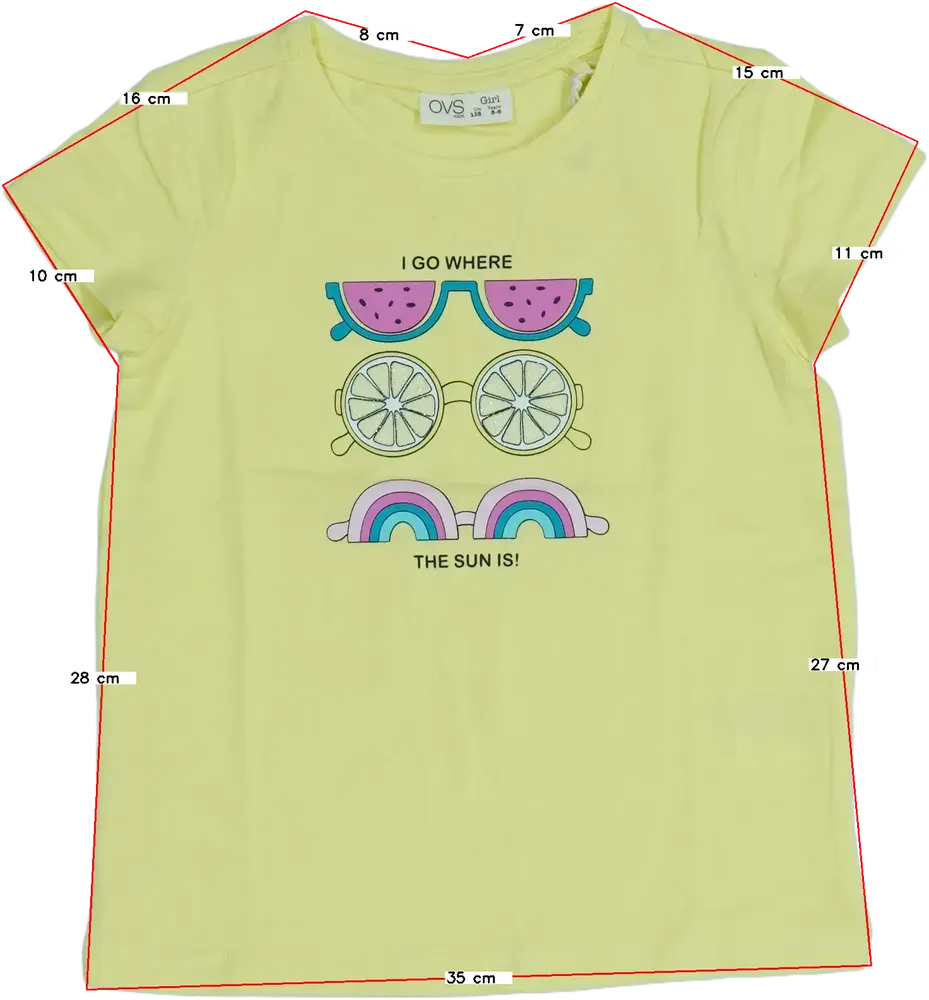 Sárga OVS Póló EU 116 / UK 6 év / US 6 év/S