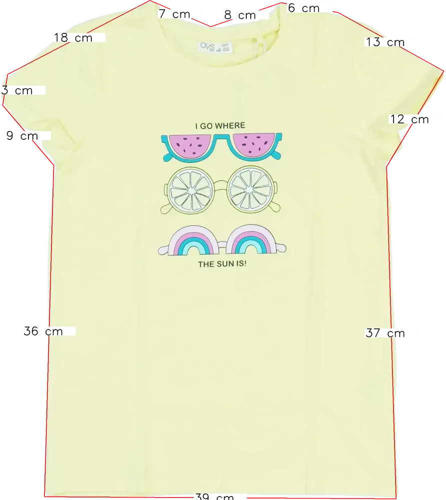 Sárga OVS Póló EU 140 / UK 10 év / US 10 év/L