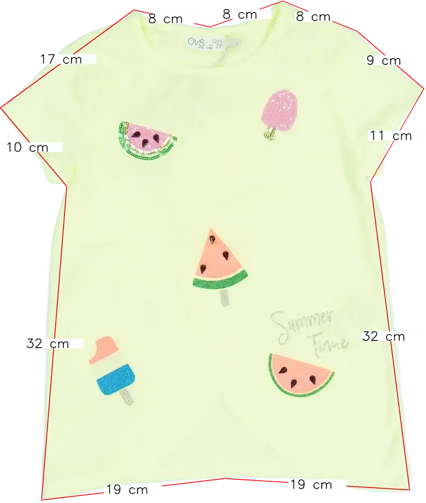 Sárga OVS Póló EU 122 / UK 7 év / US 7 év/M