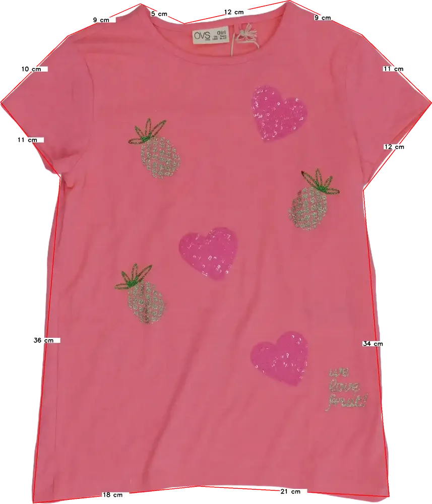 Rózsaszín OVS Póló EU 140 / UK 10 év / US 10 év/L