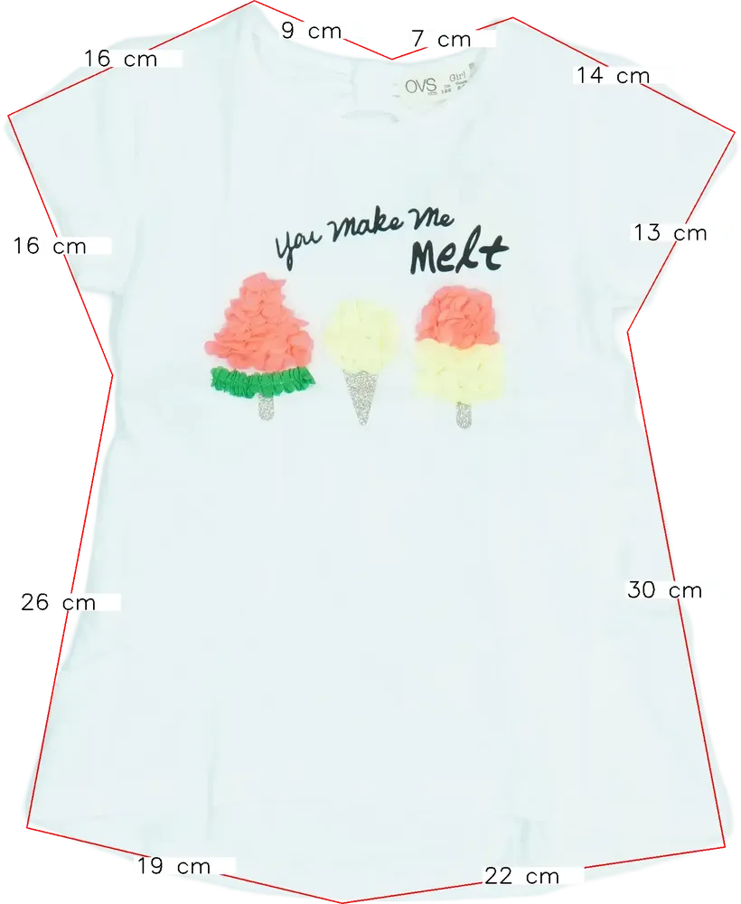 Fehér OVS Póló EU 122 / UK 7 év / US 7 év/M