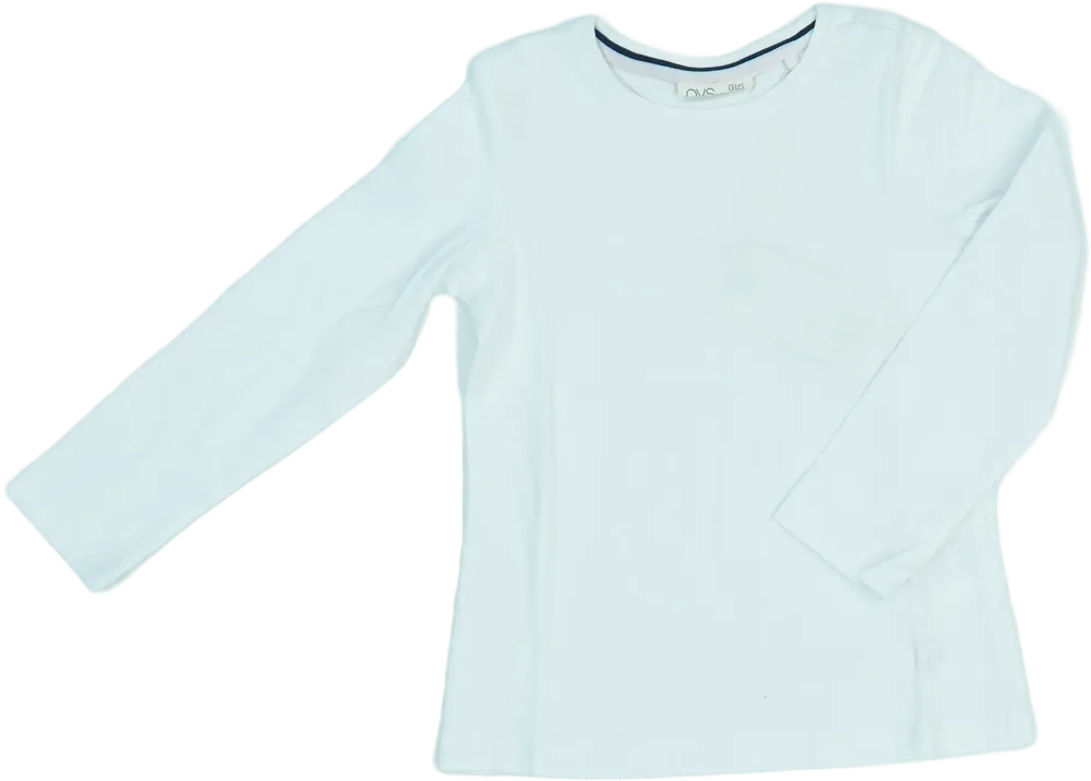 Fehér OVS Hosszú ujjú felső EU 122 / UK 7 év / US 7 év/M