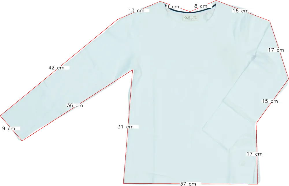 Fehér OVS Hosszú ujjú felső EU 134 / UK 9 év / US 9 év/L