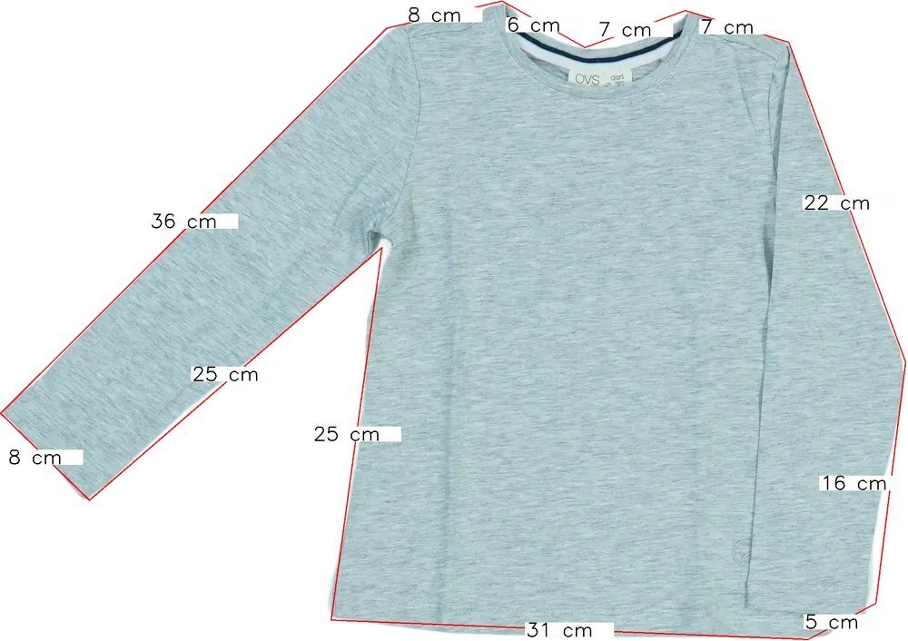 Szürke OVS Hosszú ujjú felső EU 116 / UK 6 év / US 6 év/S