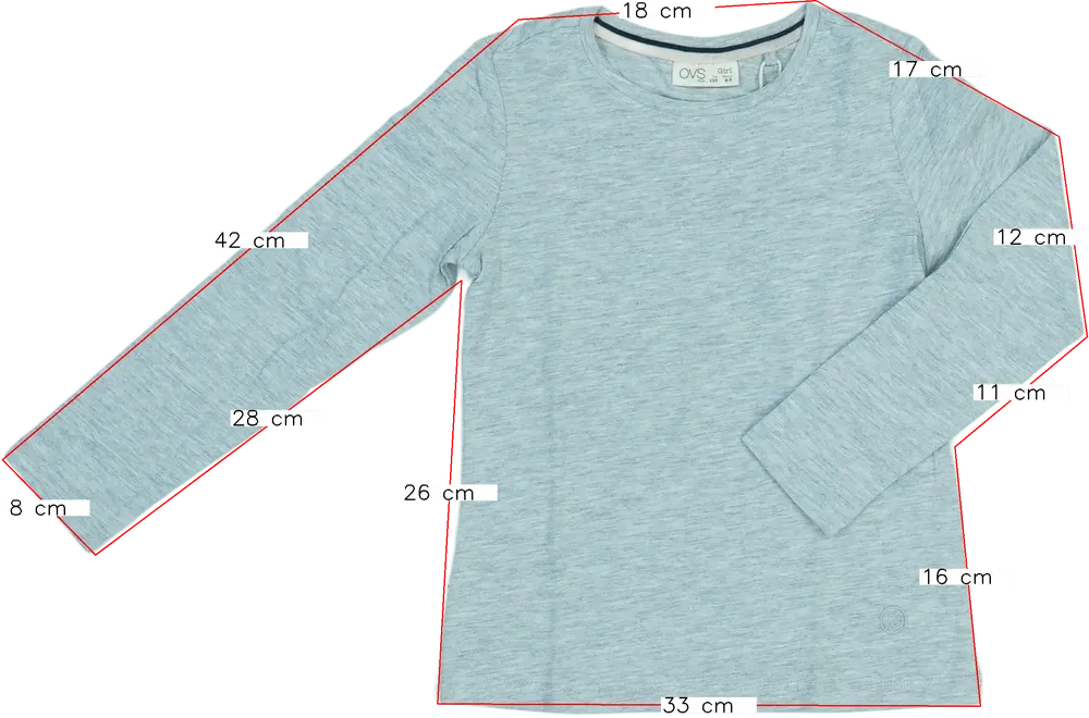 Szürke OVS Hosszú ujjú felső EU 110 / UK 5 év / US 5 év/XS