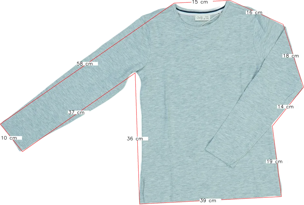 Szürke OVS Hosszú ujjú felső EU 140 / UK 10 év / US 10 év/L