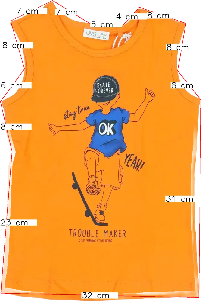 Sárga (narancs) OVS Fiú / Férfi atléta EU 104 / UK 4 év / US 4T/XS