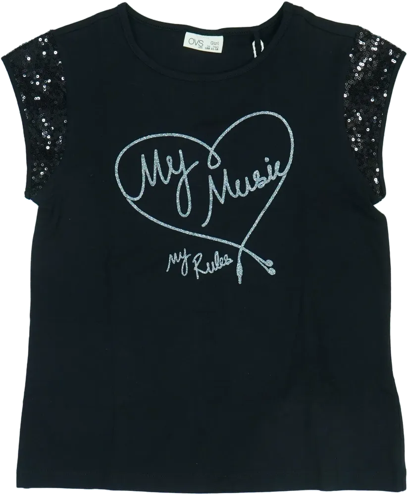 Fekete OVS Póló EU 152 / UK 12 év / US 12 év/L