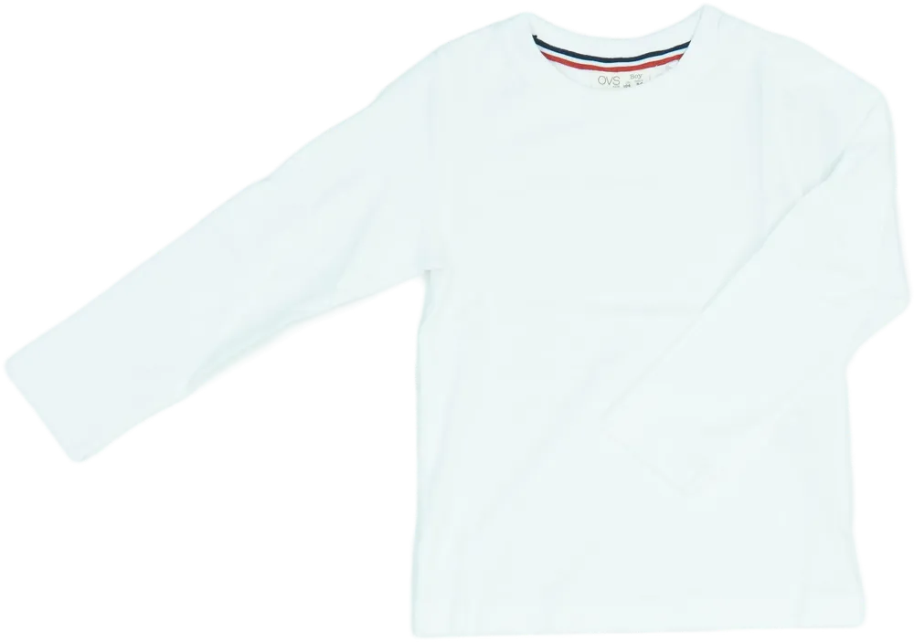 Fehér OVS Hosszú ujjú felső EU 104 / UK 4 év / US 4T/XS