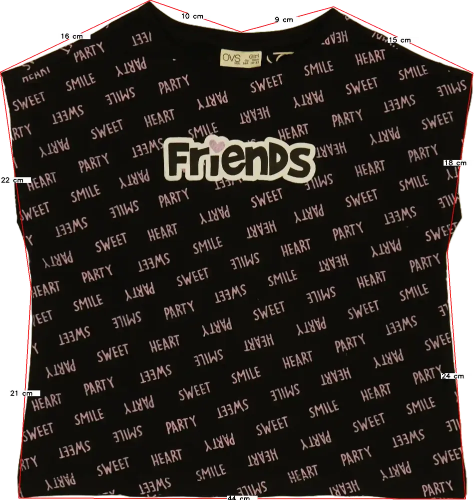 Fekete OVS Póló EU 146 / UK 11 év / US 12 év/L