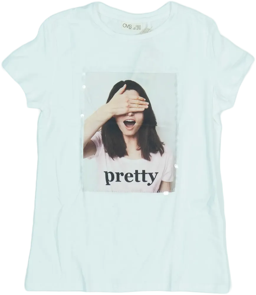 Fehér OVS Póló EU 158 / UK 13 év / US 14 év/XL