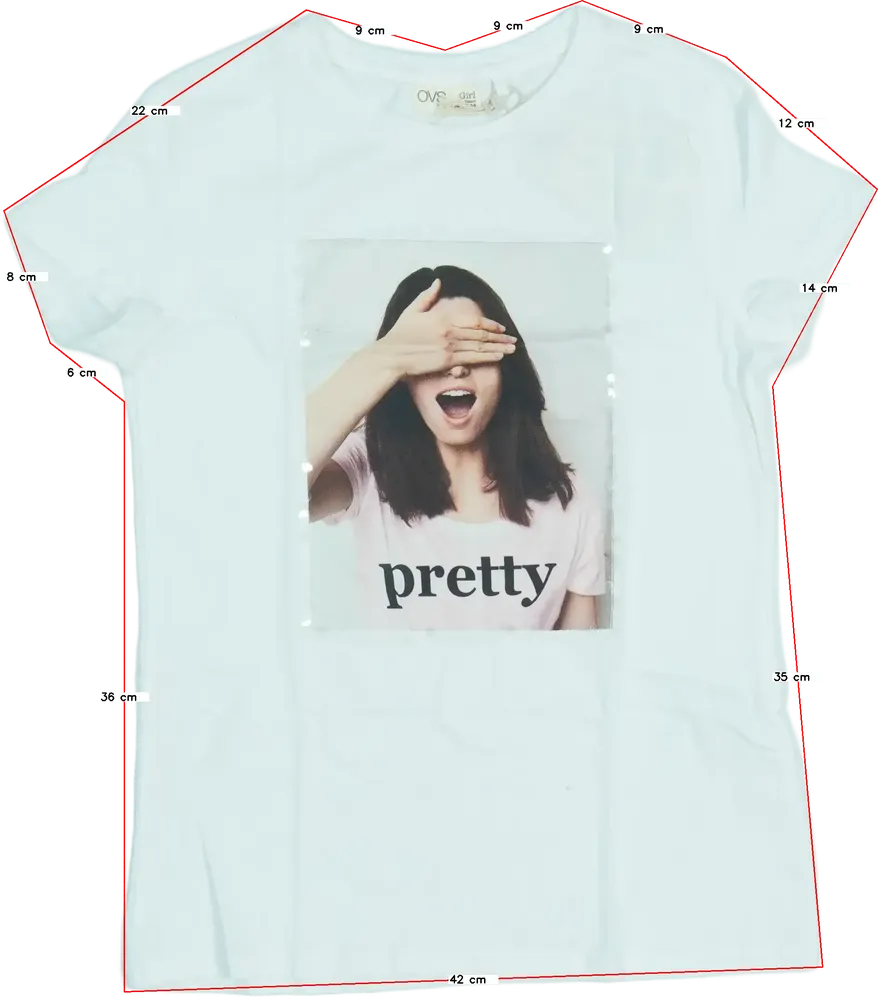 Fehér OVS Póló EU 164 / UK 14 év / US 14 év/XL