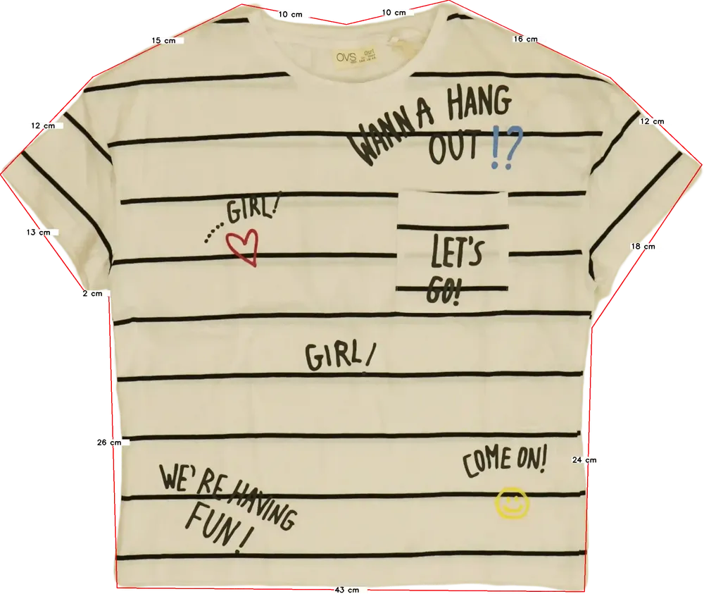 Fehér OVS Póló EU 152 / UK 12 év / US 12 év/L