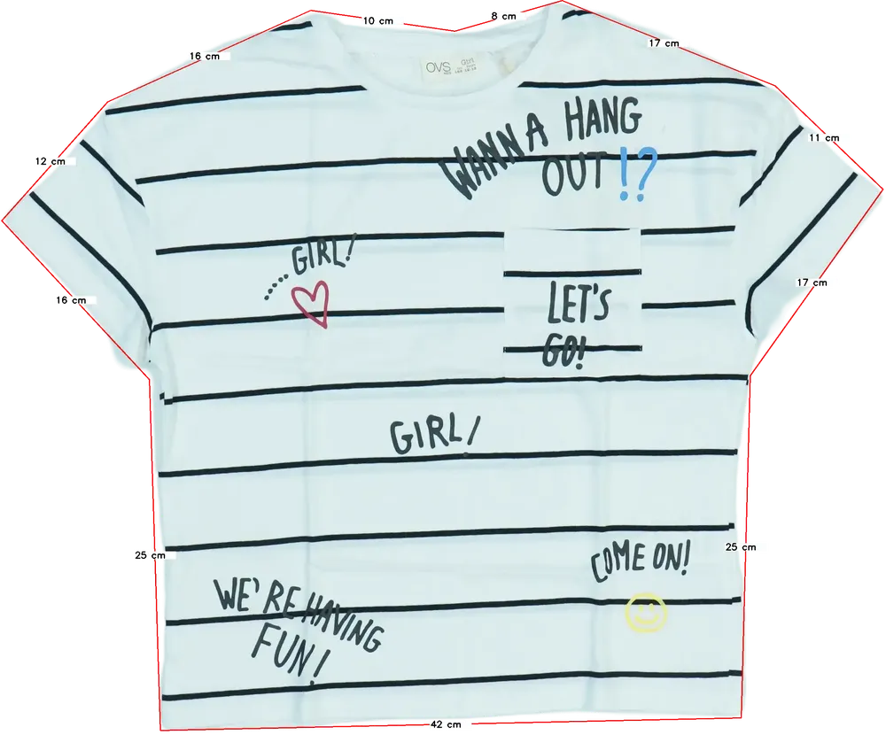 Fehér OVS Póló EU 158 / UK 13 év / US 14 év/XL