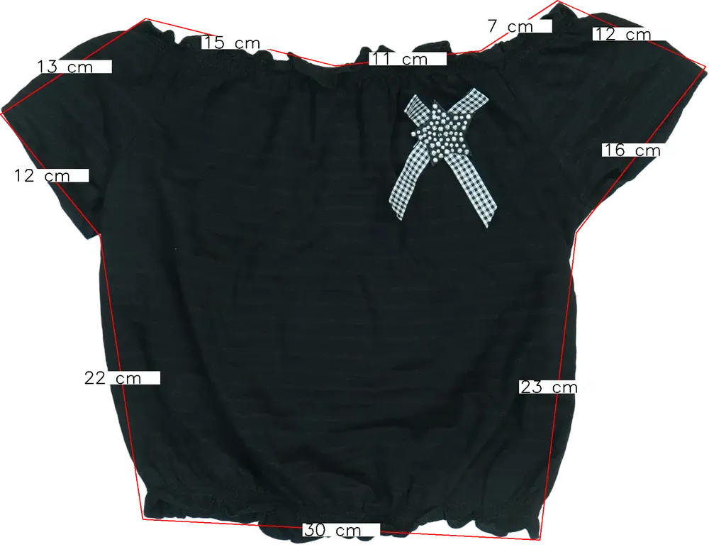 Fekete OVS Póló EU 140 / UK 10 év / US 10 év/L