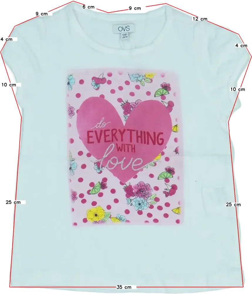 Fehér OVS Póló EU 110 / UK 5 év / US 5 év/XS