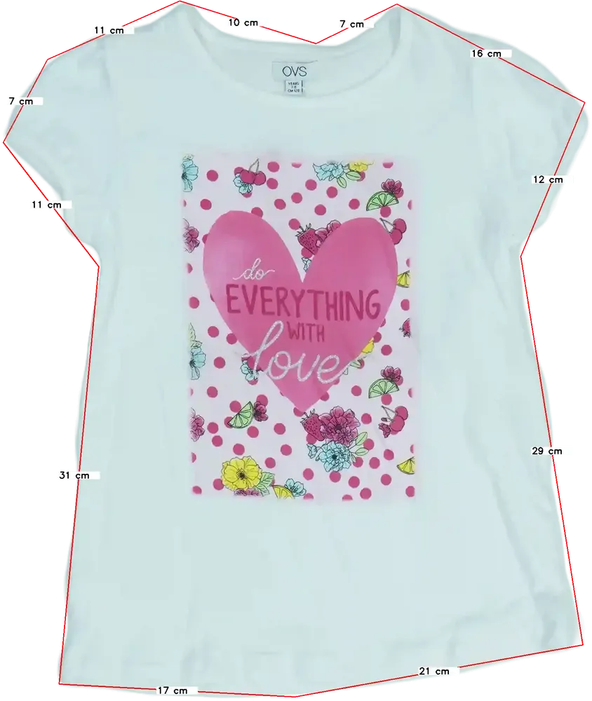 Fehér OVS Póló EU 128 / UK 8 év / US 8 év/M