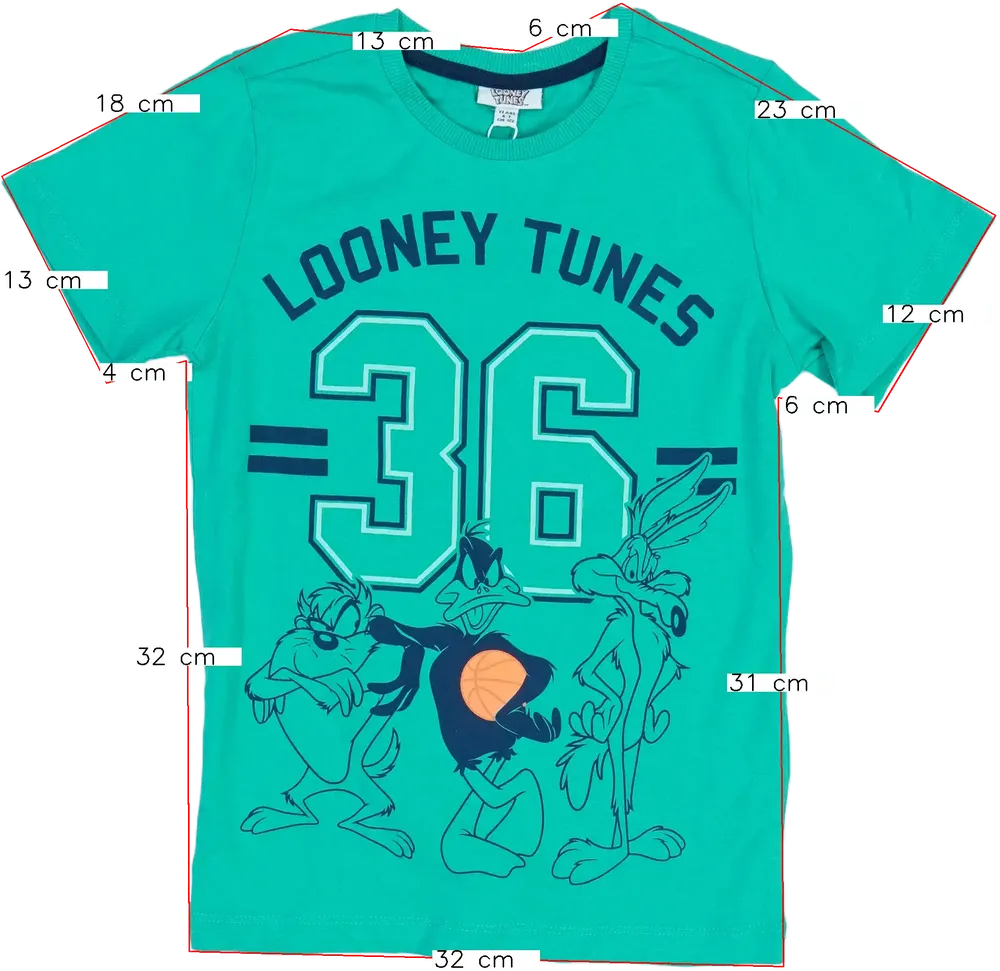 Zöld Looney Tunes Póló EU 122 / UK 7 év / US 7 év/M