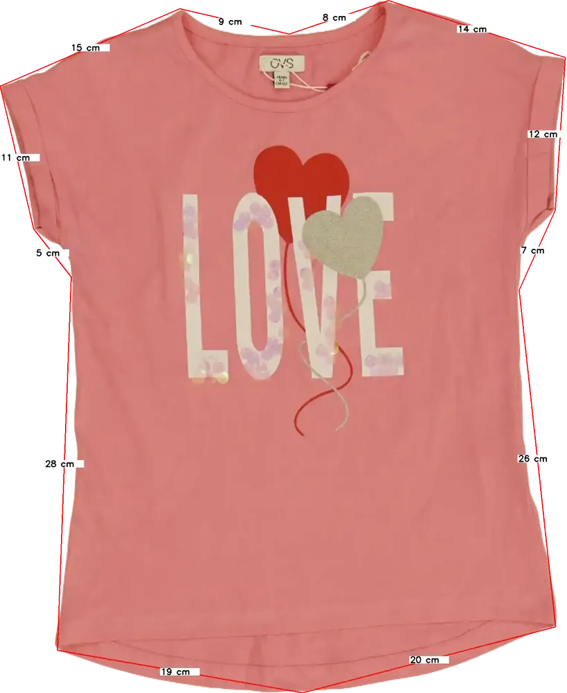 Rózsaszín OVS Póló EU 110 / UK 5 év / US 5 év/XS