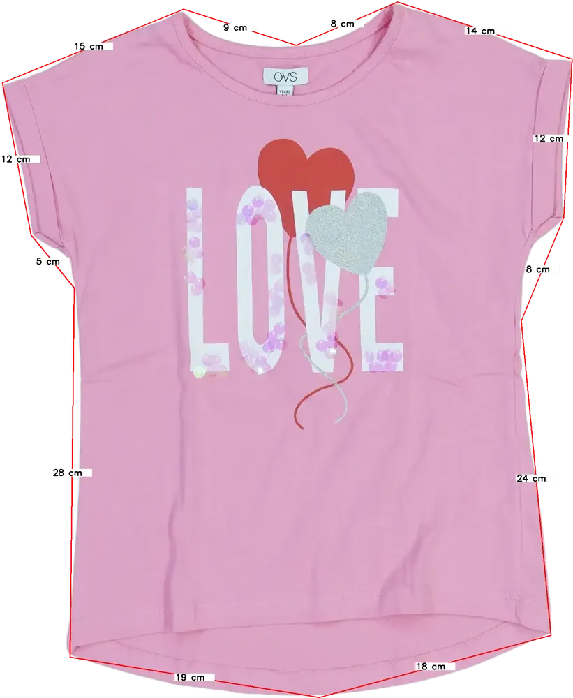 Rózsaszín OVS Póló EU 122 / UK 7 év / US 7 év/M