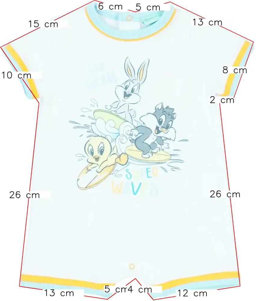 Fehér Looney Tunes Napozó EU 62 / UK 0-3 hónap / US 0-3 hónap