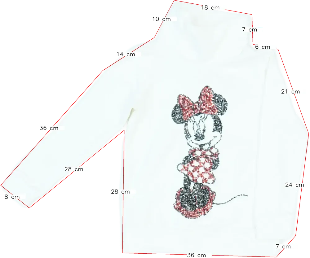 Fehér Disney Pulóver EU 128 / UK 8 év / US 8 év/M