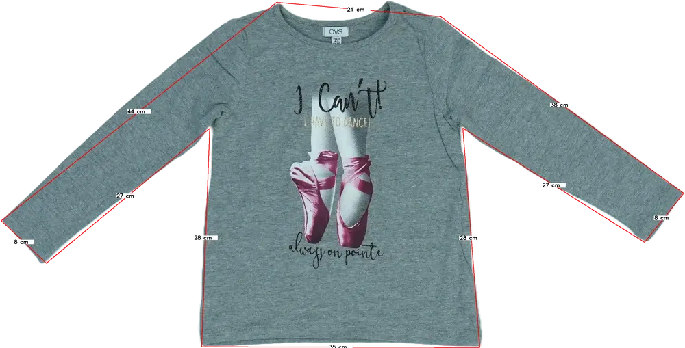 Szürke OVS Hosszú ujjú felső EU 110 / UK 5 év / US 5 év/XS