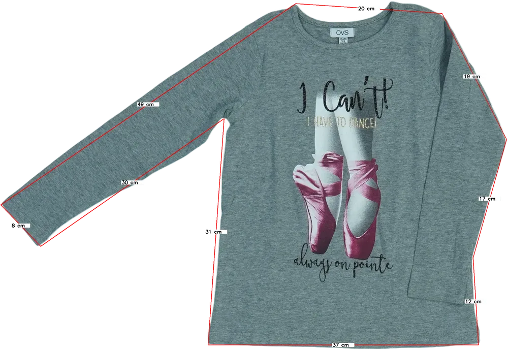 Szürke OVS Hosszú ujjú felső EU 116 / UK 6 év / US 6 év/S