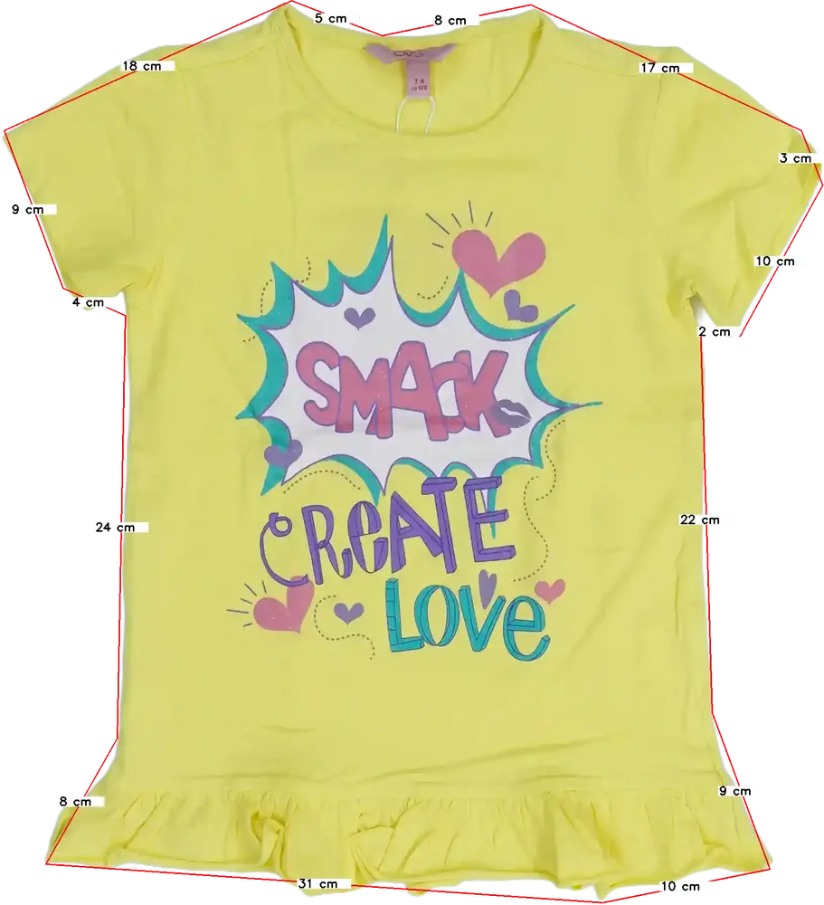 Sárga OVS Póló EU 128 / UK 8 év / US 8 év/M
