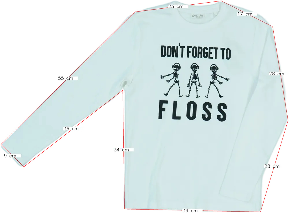 Fehér OVS Hosszú ujjú felső EU 152 / UK 12 év / US 12 év/L