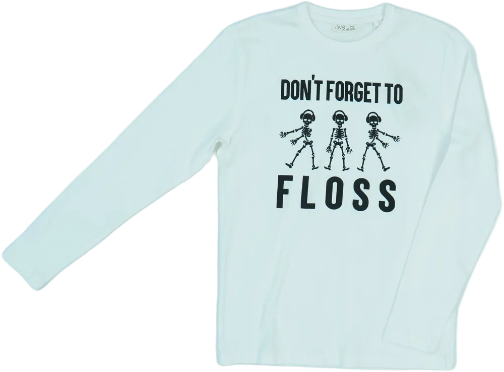 Fehér OVS Hosszú ujjú felső EU 152 / UK 12 év / US 12 év/L